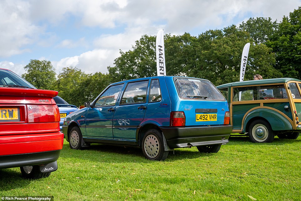 The car park likely had a vehicle show attendees have owned in their past, such as this beautifully-maintained Fiat Uno