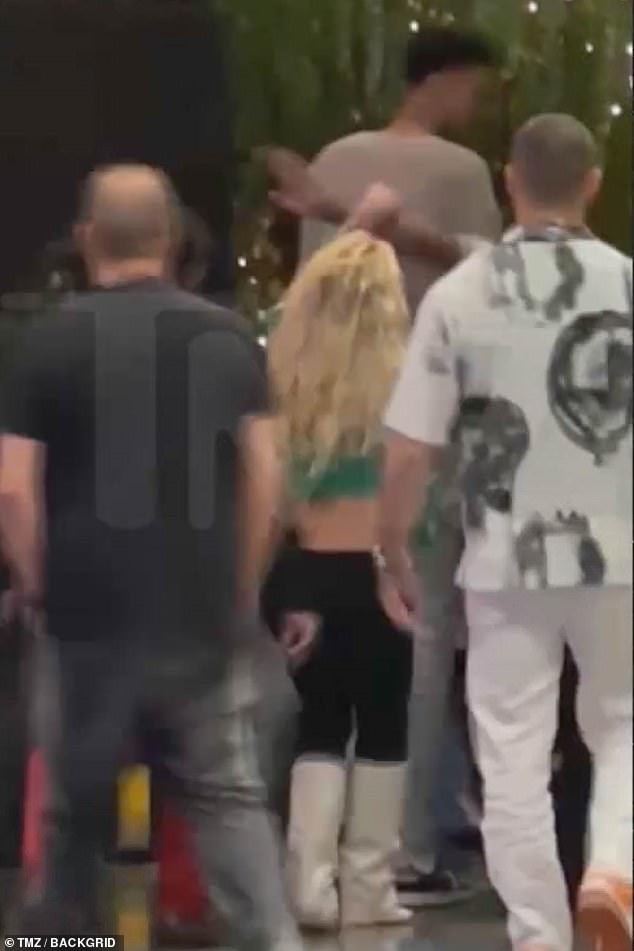 Shock moment: A new video has shown the shocking moment Britney Spears was slapped by NBA star Victor Wembanyama's security guard - and it proved she didn't grab him
