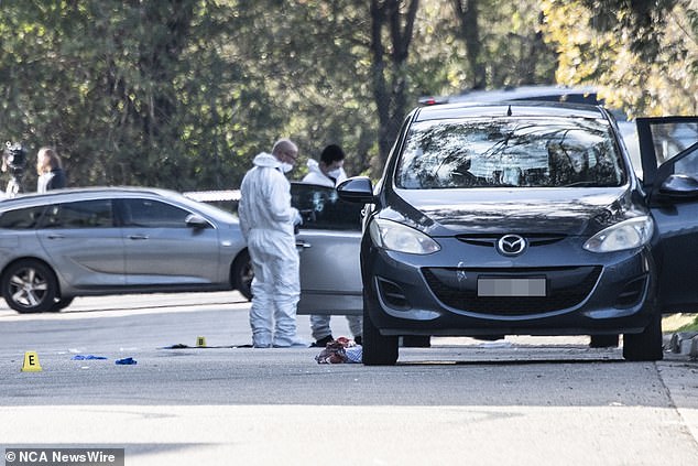 A recent spate of gun murder 'atrocities' has led NSW to target the unexplained wealth of crime bosses, with a warning that they will be 'hunted down'. The scene of a shooting in the Sydney suburb of Greenacre on July 23 is pictured
