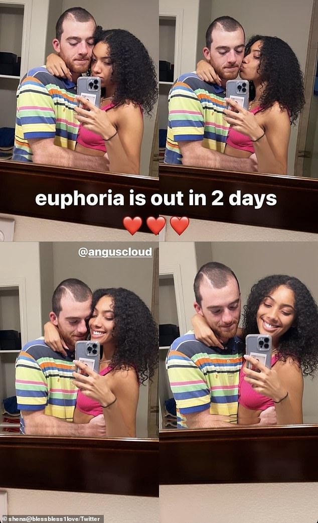 Sweet: The two had not publicly confirmed their relationship, but selfies circulating online showed them looking affectionate