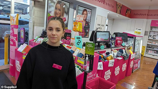 Priceline employee Carla Bertolini (pictured) told Daily Mail Australia she had been told the man had tried to shoplift before starting his horrifying pen-wielding rampage