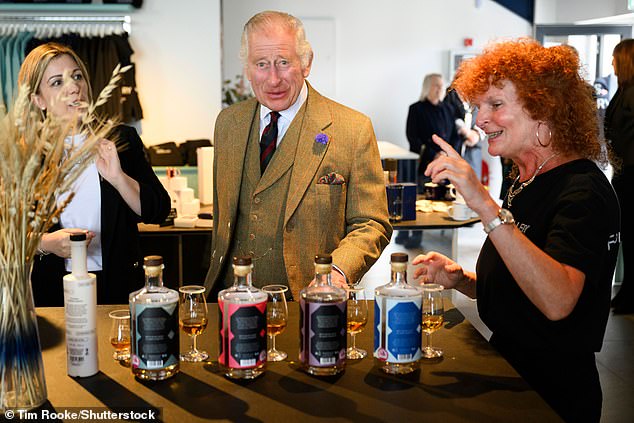 King Charles was invited to  the whiskies that are produced on-site at 8 Doors Distillery