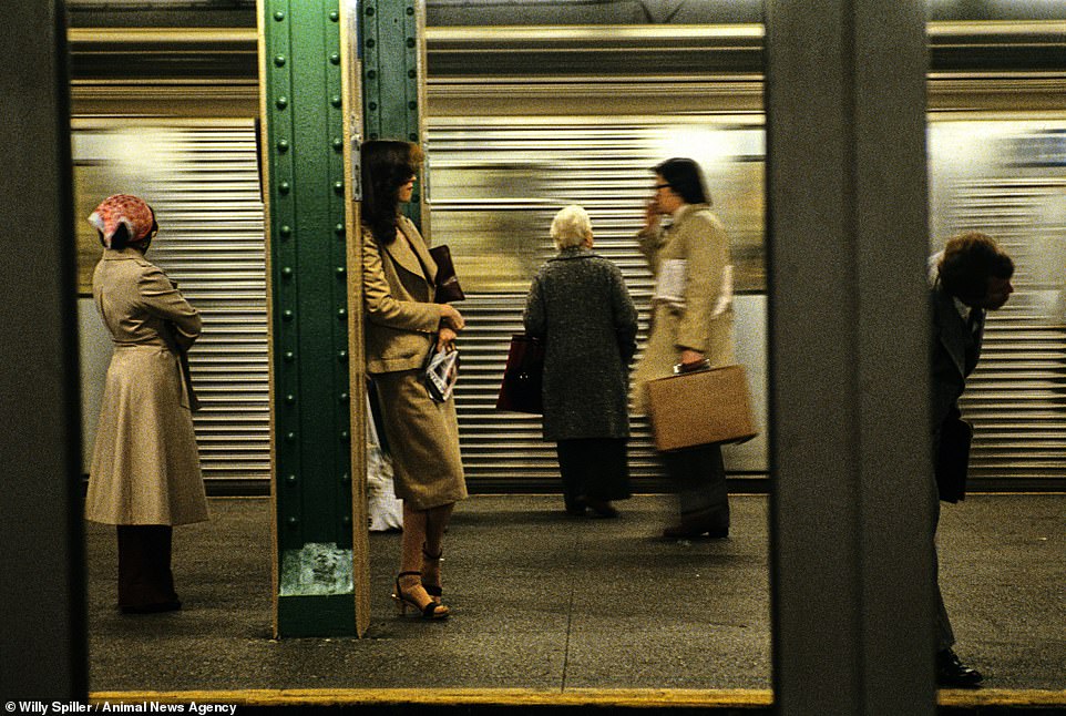 Getting to the Office, Grand Central Station, 1983. The disconnect between commuters is highlighted in this desolate image. Spiller said: 'They seemed equally exposed and uninhibited, as if they'd checked in their private lives above ground – and were curiously indifferent to me and my camera'