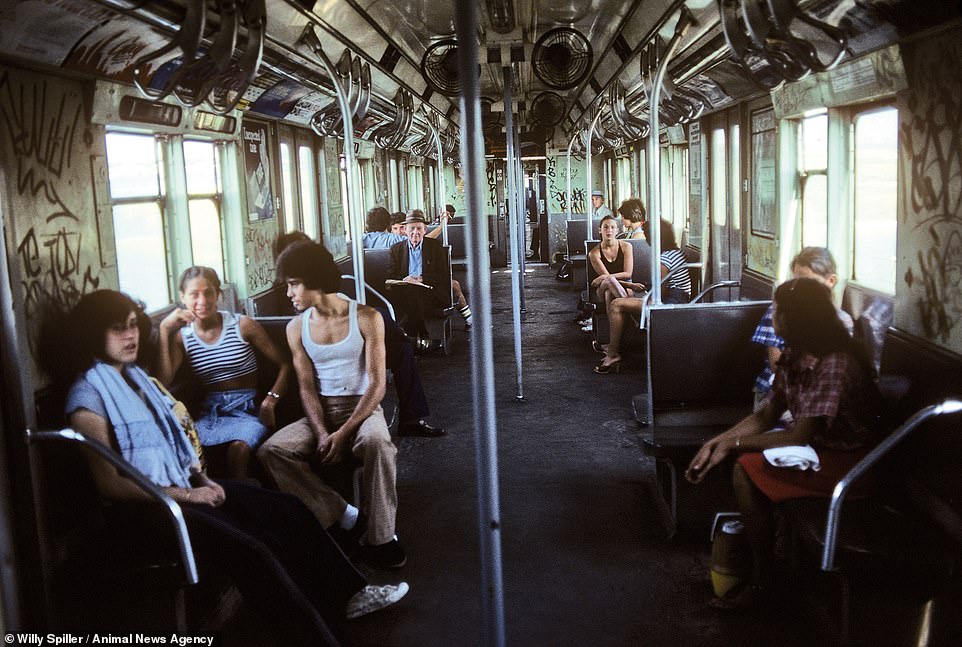 A Train to Brighton Beach, 1977. An everyday scene from late seventies New York. Spiller said: 'Why then have I never felt such freedom - freedom, abandonment and equality - as on a subway train in this storied town?'