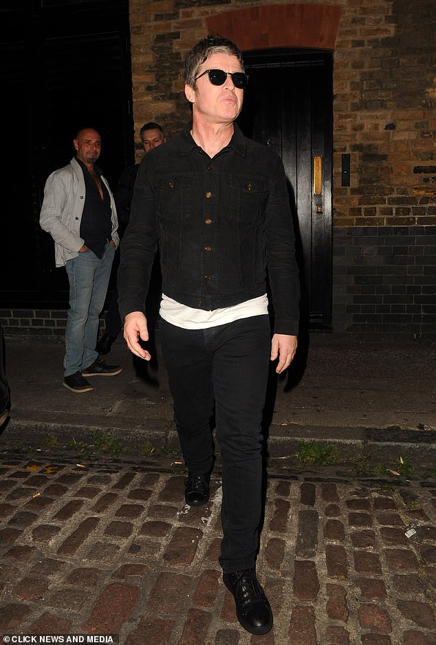 I'm outta here: Noel was pictured swiftly leaving the Chiltern Firehouse where he was partying Friday night after an awkward run-in with brother Liam's son Lennon amid THAT ongoing feud with his sibling