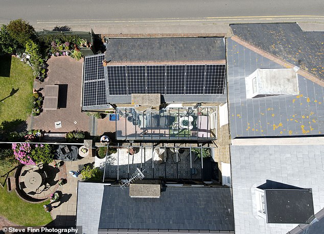 Aerial view of Fiona And Chris Punter. They said the main benefit is reduced electricity bills