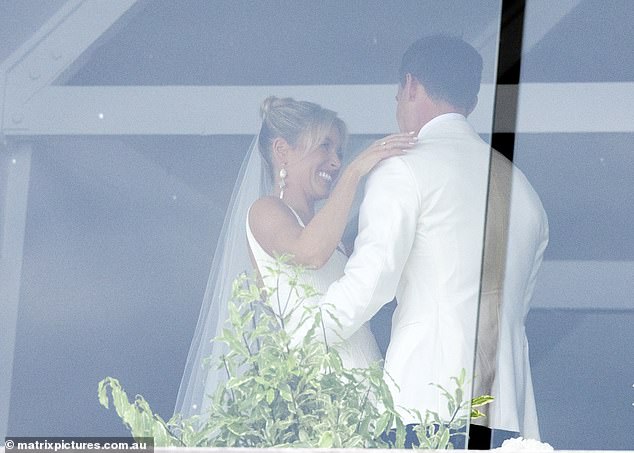 Holly's massive grin said it all  as she held hands with her man