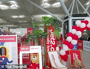 The Jet2 check-in area at Stansted
