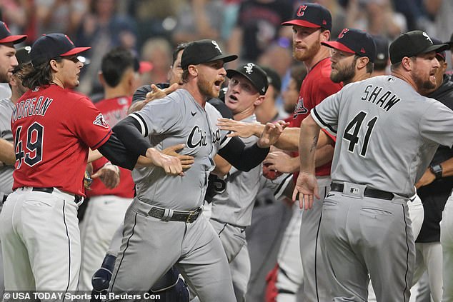 The benches cleared multiple times as the umpires struggled to get a hold on the chaos