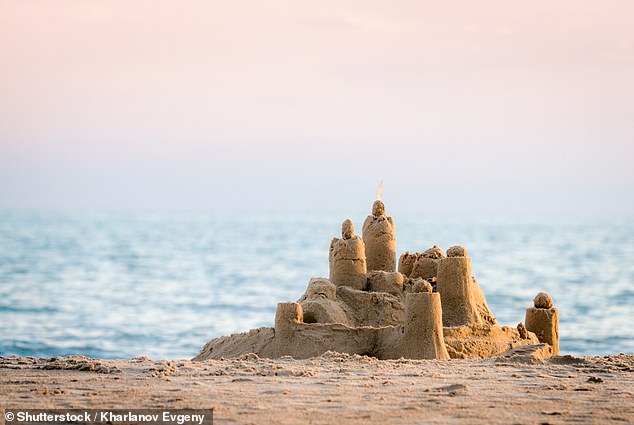Professor Bennett advises sandcastle builders to add one part water to every eight parts sand – which means for every bucket you fill during construction about 12 per cent should be water