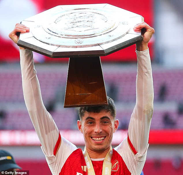 But the German had the last laugh as he held the Community Shield trophy aloft at the end