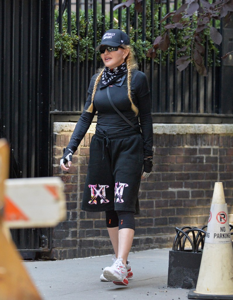 Madonna walking in New York City. 
