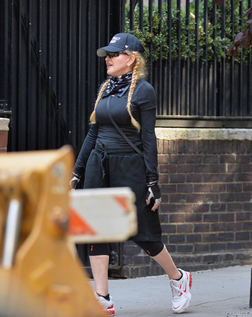 Madonna walking in New York City. 