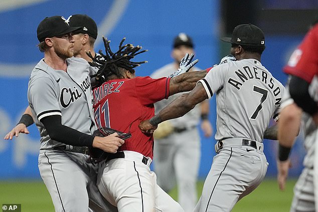 Ramirez & Anderson started a huge brawl in Saturday's game at Progressive Field in Cleveland