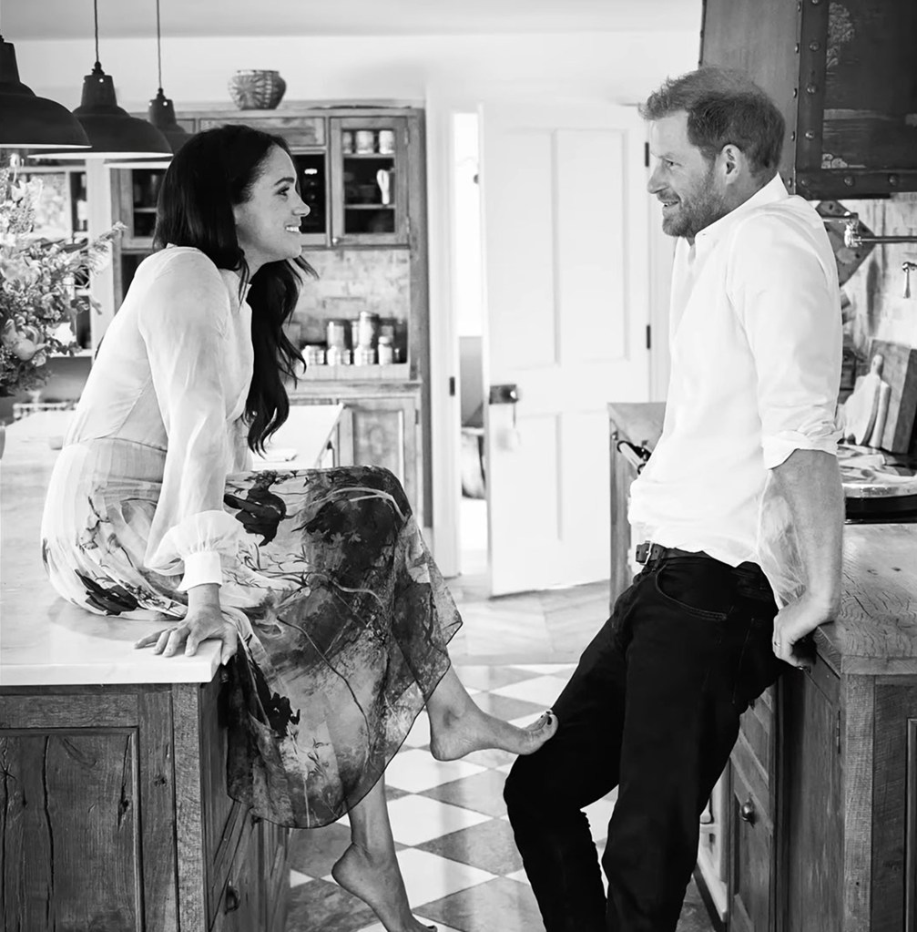 Prince Harry, Meghan Markle in their kitchen