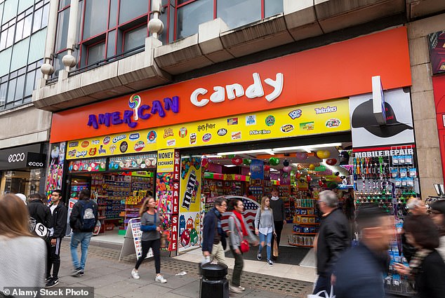 The street has now become home to several American sweet shops