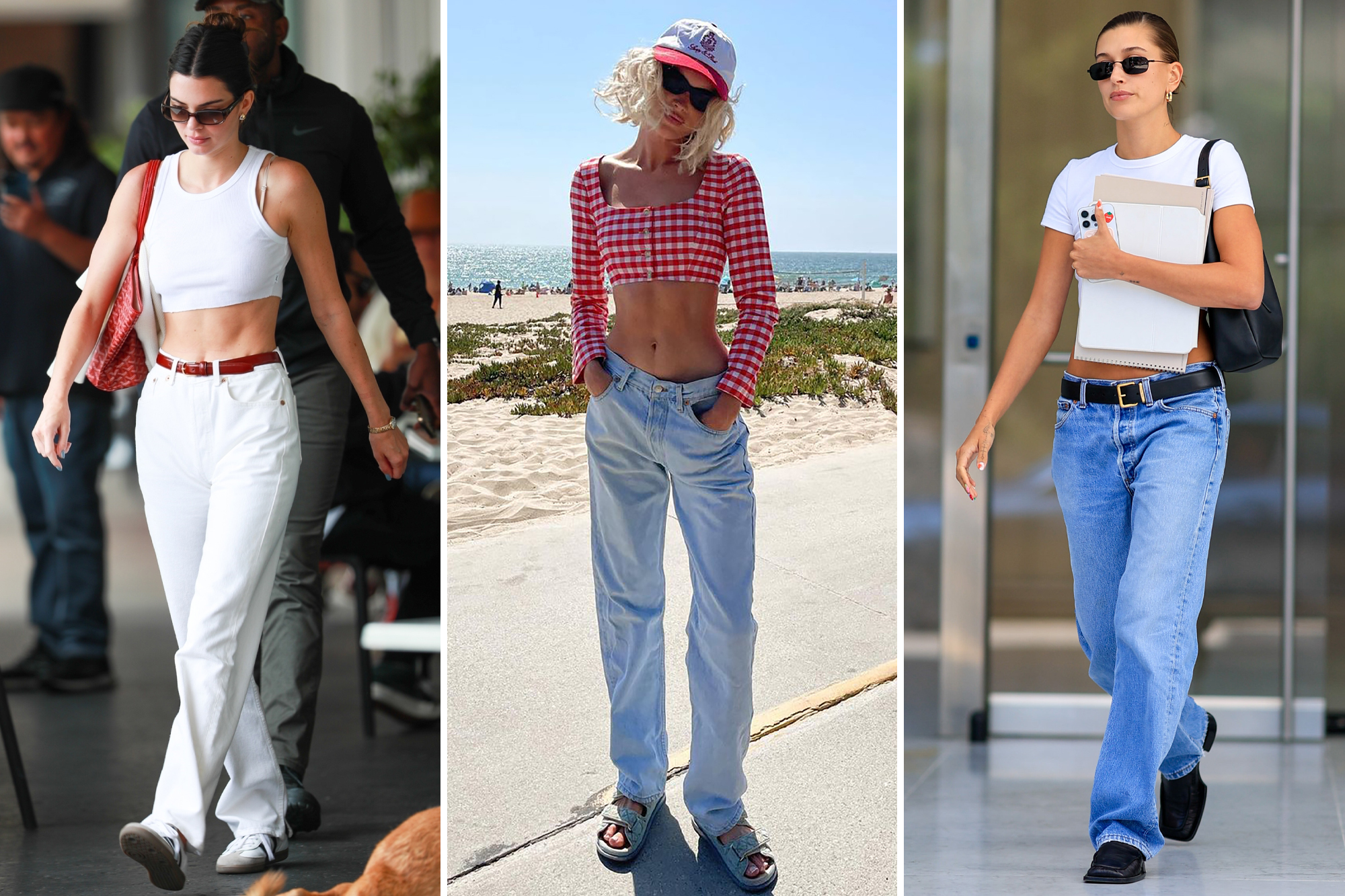 Kendall Jenner, Elsa Hosk and Hailey Bieber in Levi's jeans