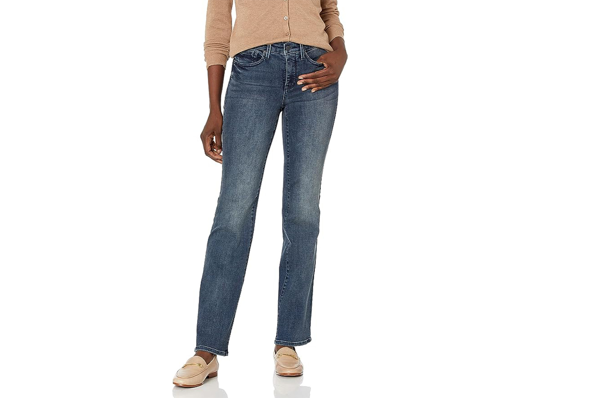 A model in bootcut NYDJ jeans