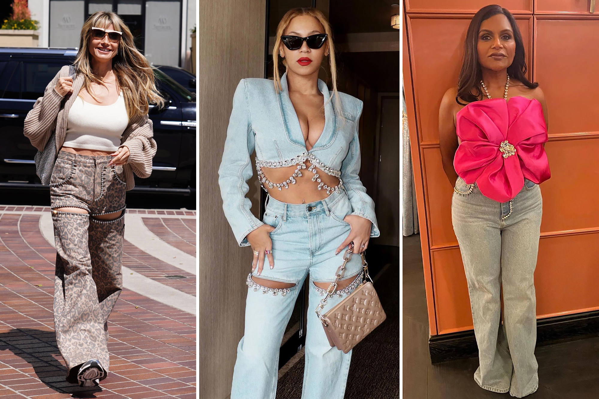 Heidi Klum, Beyoncé and Mindy Kaling in Area jeans