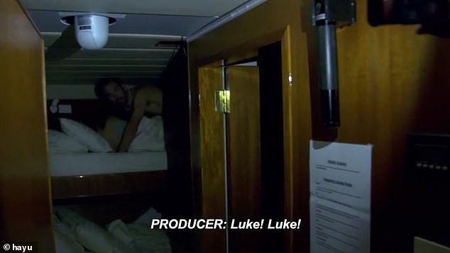 Producers were forced to intervene after catching Luke in bed with Margot, who was passed out asleep after a night of heavy drinking