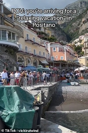 Vicki shared an eye-opening video of Positano's crowded streets on TikTok