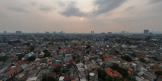 Jakarta, Indonesien, Luftaufnahme