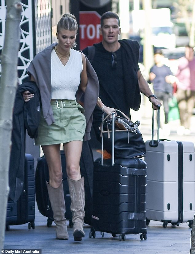 Perth-based marketing and PR consultant Lauren Dunn and her managing director partner Jono McCullough were spotted checking out of their hotel after a blissful honeymoon