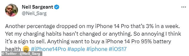 Ein Benutzer war so irritiert, dass er sagte, das Problem sei ein „Zeichen zum Verkauf“ seines iPhone 14 Pro