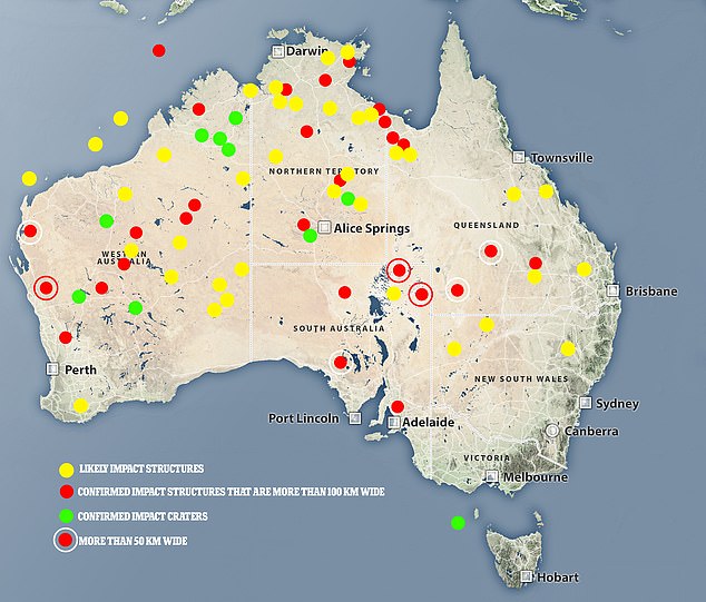 In Australien gibt es mindestens 28 bestätigte und 43 potenzielle Impaktstrukturen, wobei Deniliquin bei weitem die größte ist