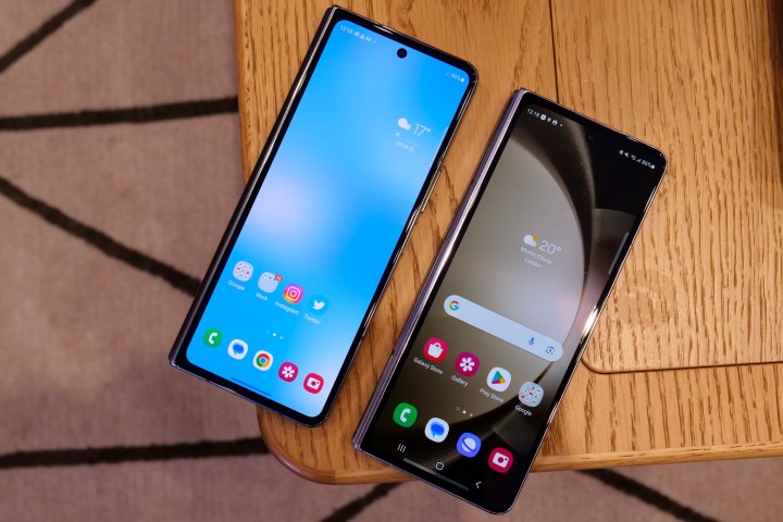 The Samsung Galaxy Z Fold 4 and Galaxy Z Fold 5's cover screens.