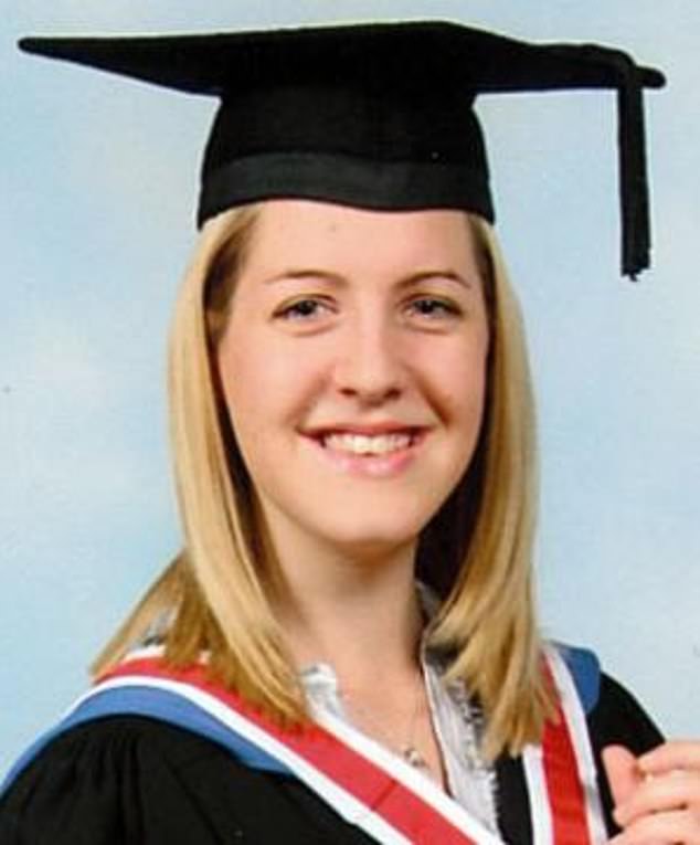 Letby's parents marked her graduation (pictured) by posting a notice in the local newspaper