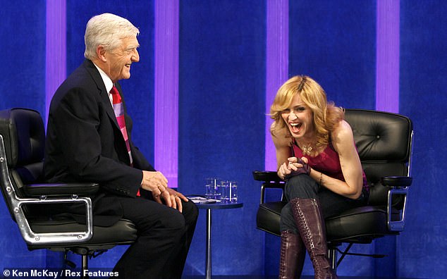 Madonna pictured with Michael Parkinson on his show in 2005