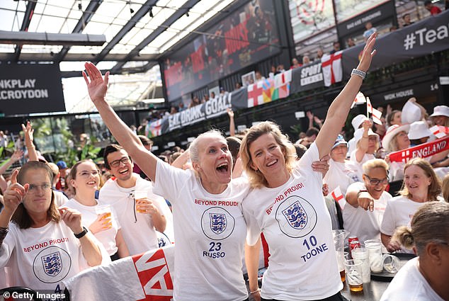 Millionen Fans schalten im ganzen Land ein, darunter auch eine Menschenmenge im Boxpark in Croydon