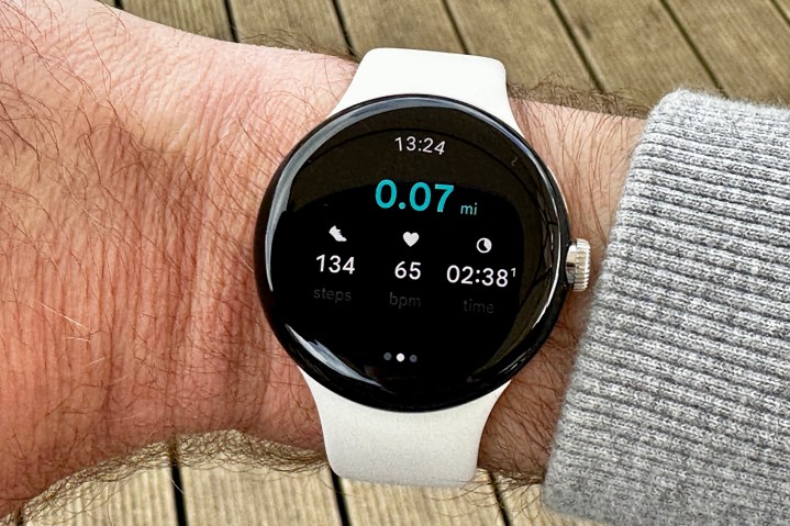 Trainingsbildschirm auf der Google Pixel Watch.