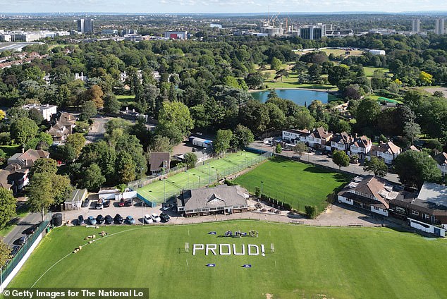 The 'Proud' tribute to the players is under the flight path into Heathrow