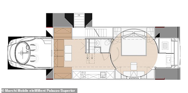 Im Bild: Der Grundriss des luxuriösen eleMMent Palazzo Superior-Designs von Marchi Mobile