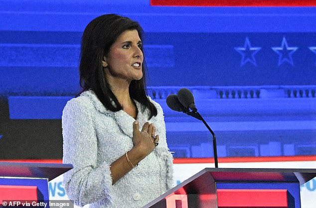 Nikki Haley said, to great applause: ‘I think this is exactly why Margaret Thatcher said if you want something said ask a man. If you want something done, ask a woman.’