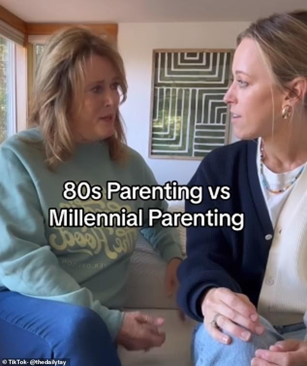 Die 80er-Jahre-Mutter (Bild links) verfolgte eine entspanntere Herangehensweise an die Erziehung, aber die Millennial-Mutter (Bild rechts) behauptete, dass sie „die 80er aus Angst gehasst hätte“