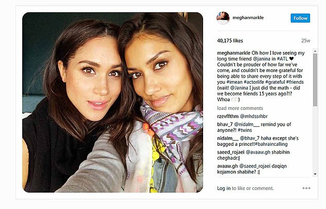 Ein alter Instagram-Beitrag von Meghan Markles ehemaligem Account mit Freundin und Schauspielerin Janina Gavankar.  Experten gehen davon aus, dass Meghan pro Post eine Million Dollar verdienen könnte