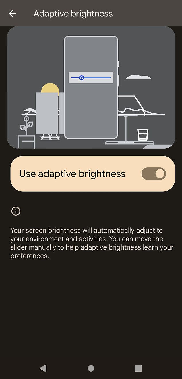 Adaptive Helligkeit kann helfen, den Akku zu schonen (Android)