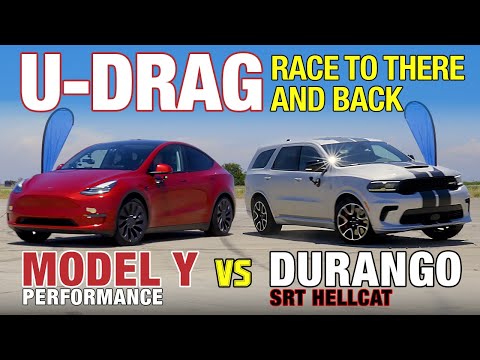U-DRAG-RENNEN: Dodge Durango Hellcat vs. Tesla Model Y Performance |  Viertelmeile, Handling und mehr!