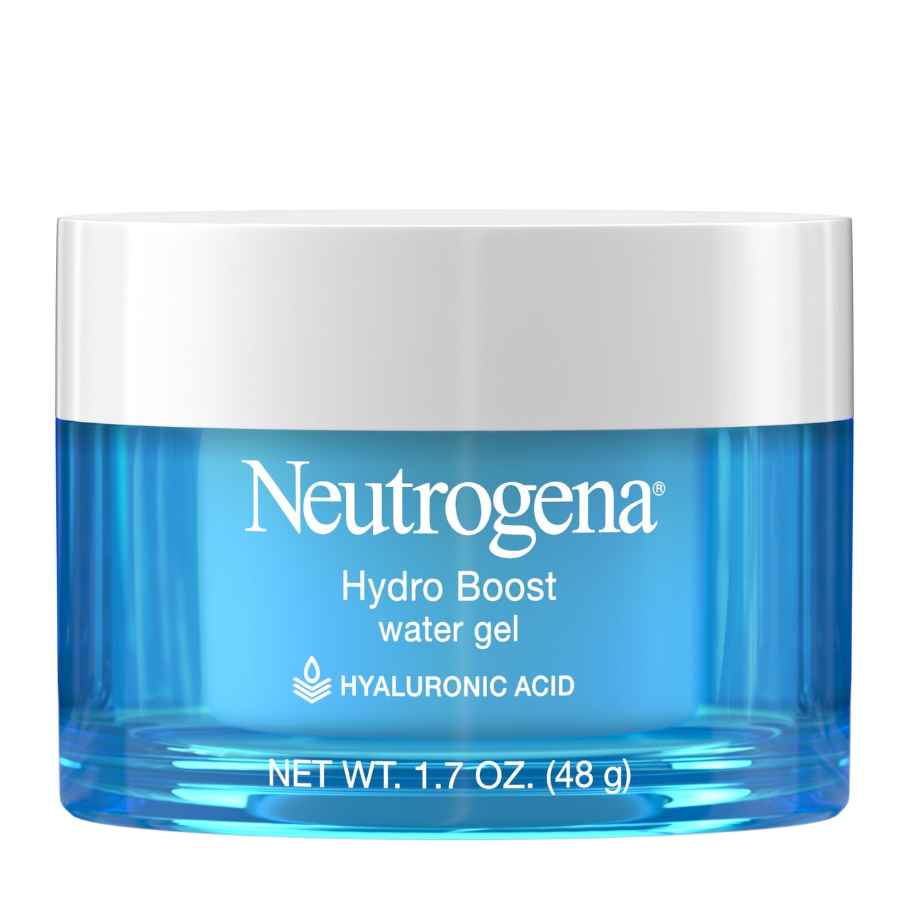 Neutrogena Hydro Boost Water Gel Gesichtsfeuchtigkeitscreme auf weißem Hintergrund