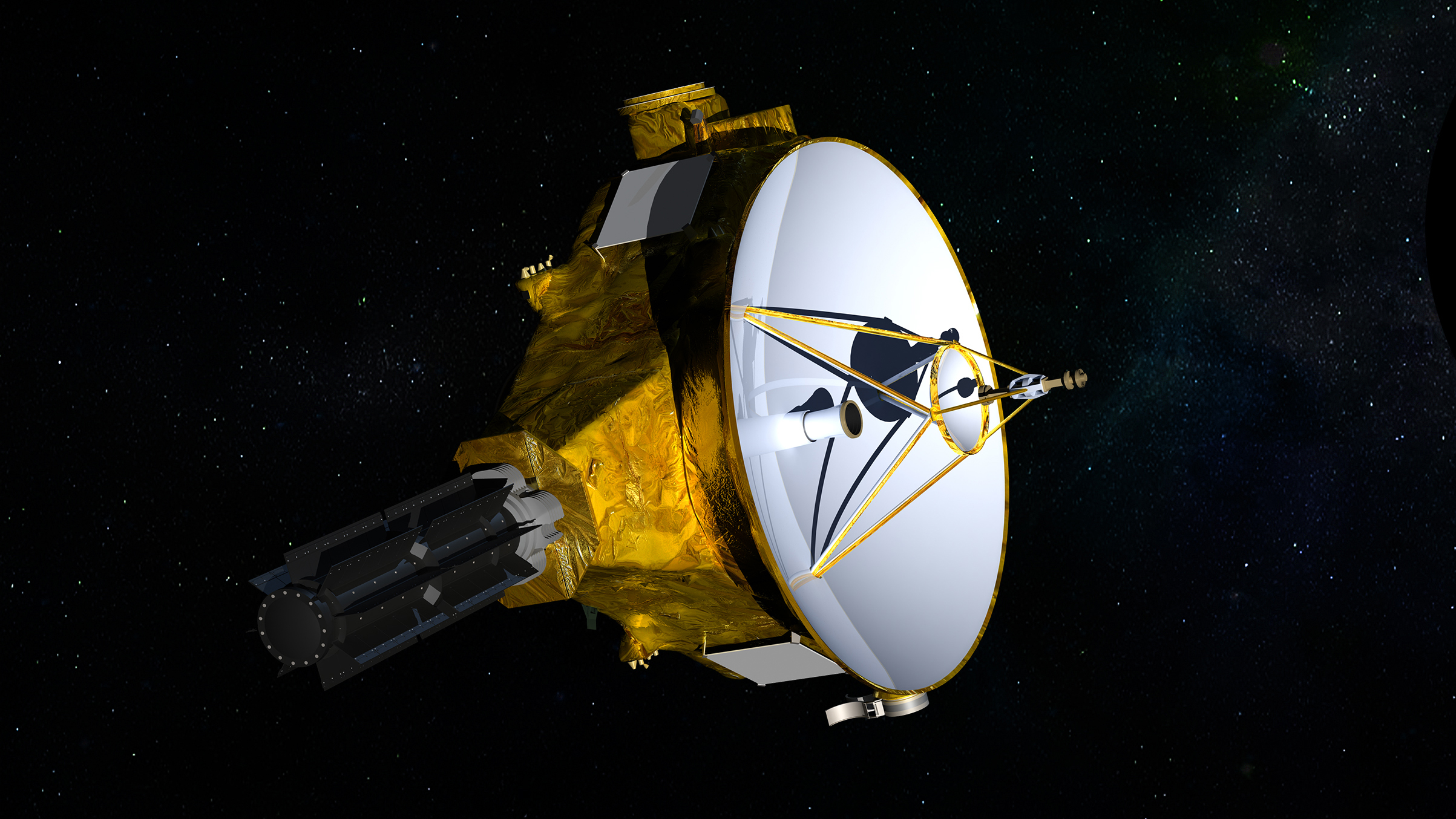 Künstlerische Darstellung der NASA-Raumsonde New Horizons