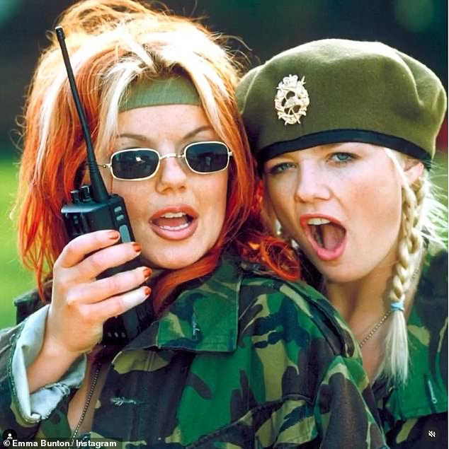 Happy birthday! Spice Girls Emma Bunton (R) and Mel C took to Instagram to share gushing tributes to Geri Halliwell (L) as their former bandmate turned 51 on Sunday