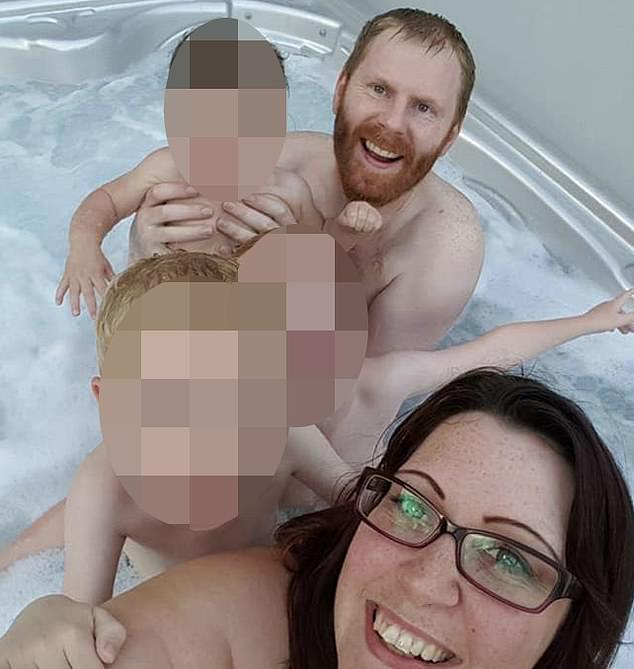 Donald 'Prentice' Patience, 45, was found dead after police were called to a home in Radcliffe, Greater Manchester amid reports burglars were trying to steal his pet dog. He is pictured with his children and ex-wife, Kirsty