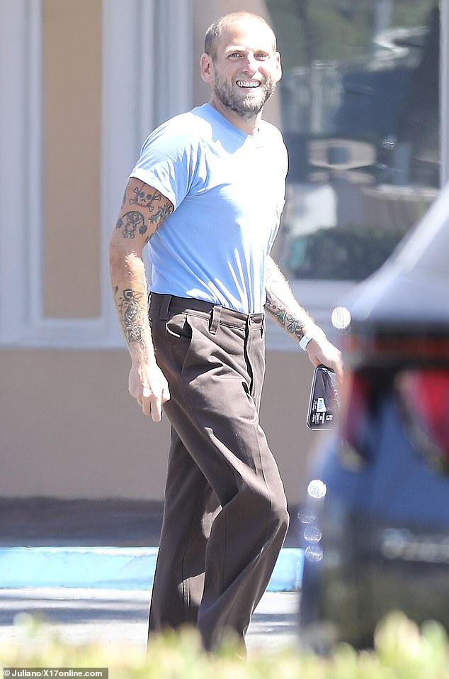 Out and about: Jonah Hill was spotted while stepping out in Malibu on Saturday afternoon, after recently debuting a shaved head