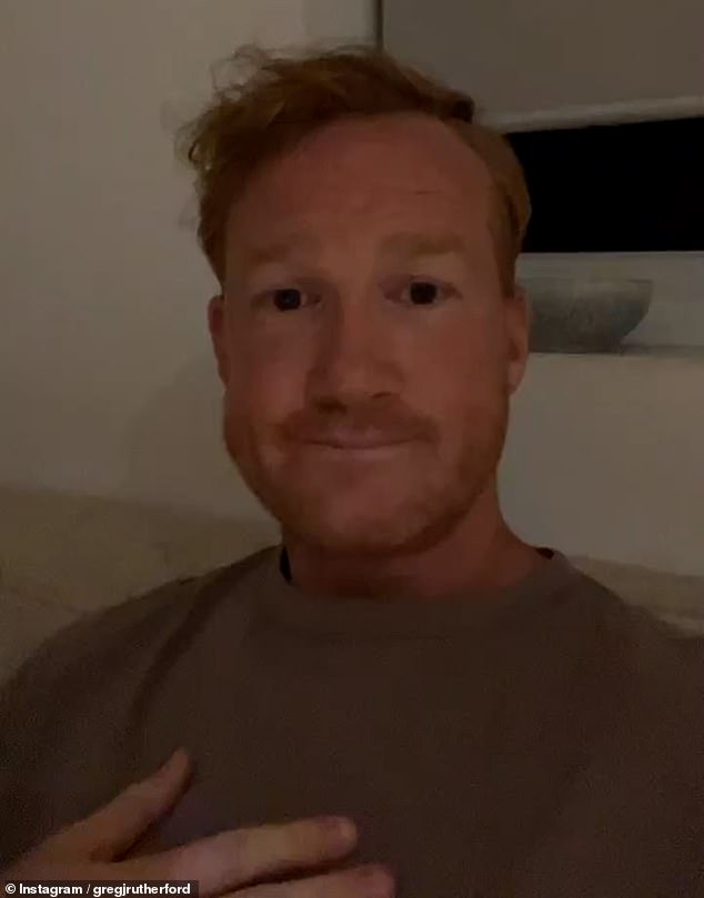 Back in the game: Greg Rutherford, 36, has given fans an update after he was rushed to hospital by his fiancée Susie Verrill on Saturday with a mystery illness
