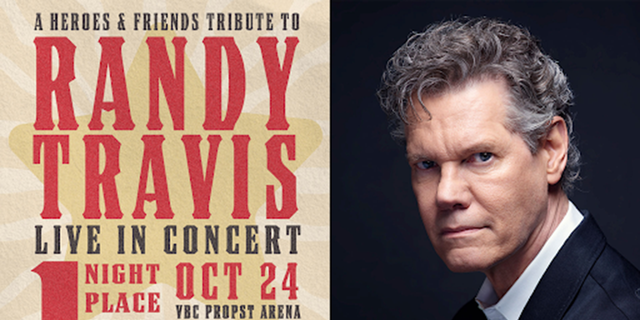 A photo of the announcement for the Randy Travis tribute concert
