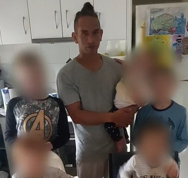 Father Wayne Godinet and his five sons (pictured) were trapped in a deadly fire on Queensland's Russell Island