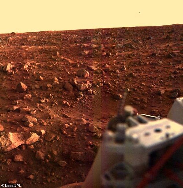 Ein Wissenschaftler hat behauptet, dass die Viking-Mission der NASA in den 1970er-Jahren Leben auf dem Mars entdeckte, es aber wahrscheinlich bei Experimenten tötete.  Abgebildet ist eine Aufnahme der Viking 1, die 1976 landete